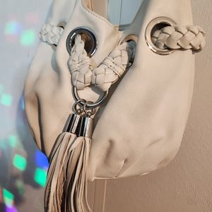 BID Alert📣📣low start in Live on Dec 8. Michael Kors Leather Winter White